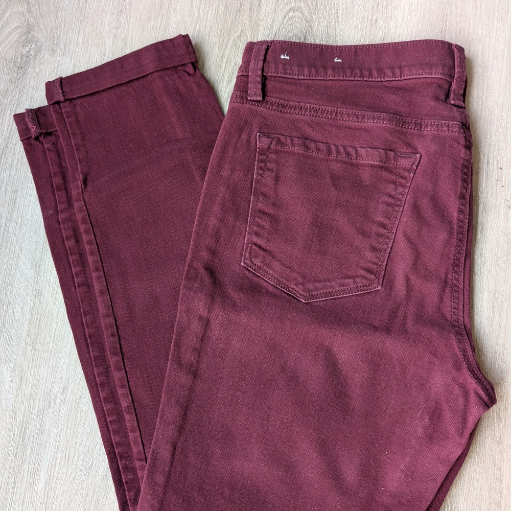 LOFT Deep Burgundy Skinny Jeans